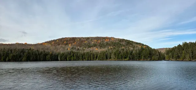 Autumn foliage colours over the lake